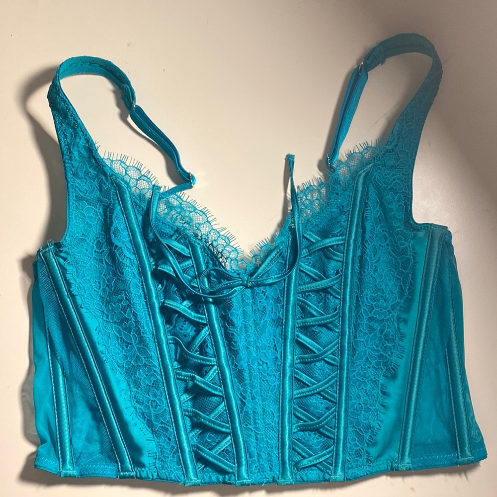 Unlined Lace-Up Corset Top